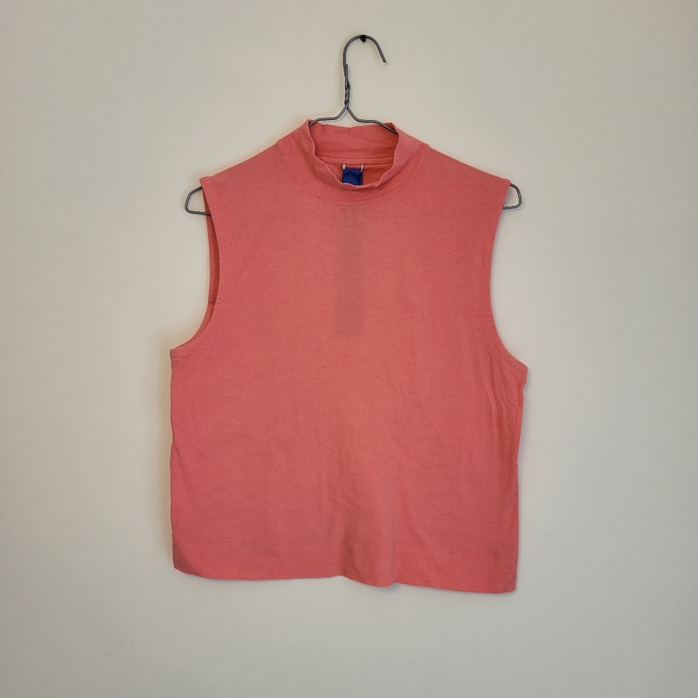 Kit and Ace coral mock neck cropped tank top